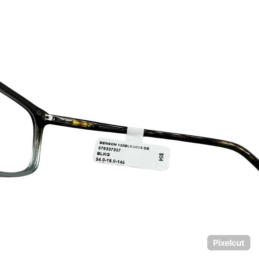 America Benson 120 Eyeglass Frames Black Clear Gradient 54-19-145 Square - Picture 4 of 5